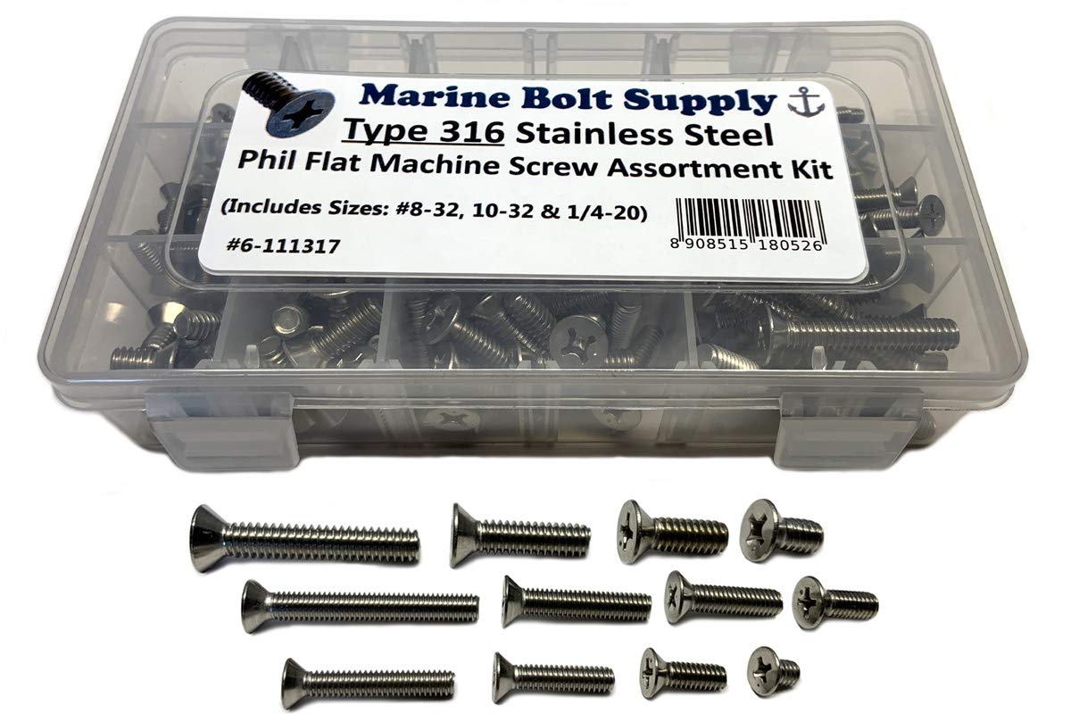 Select Size #8 Sheet Metal Screws 316 Stainless Steel Phillips Truss Head 