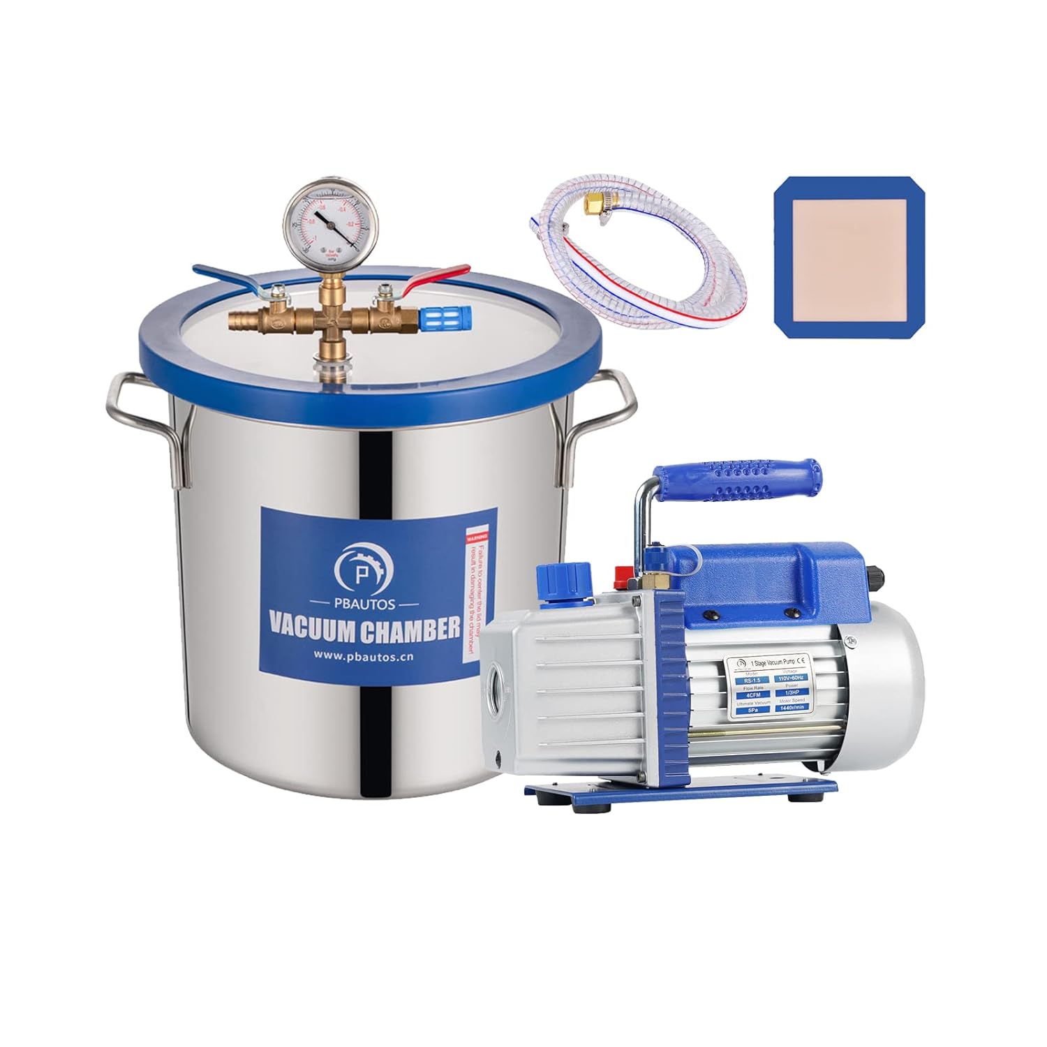 3 Gallon Vacuum Chamber and 4 CFM Single Stage Pump to Degassing Silicone Kit for sale online 