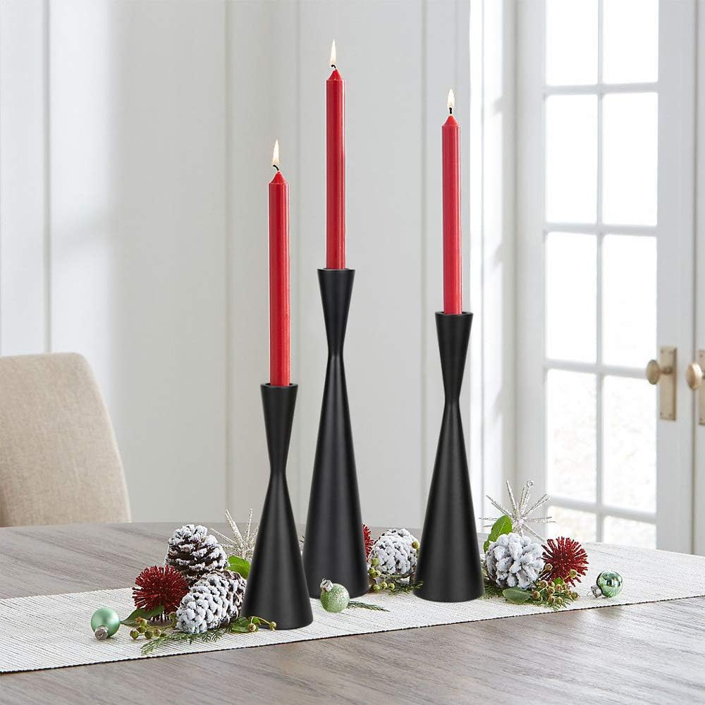 Dinning Party,Home Decor S+M, Black Vixdonos Metal Taper Candle Candlestick Holders Table Decorative Candle Stand for Wedding