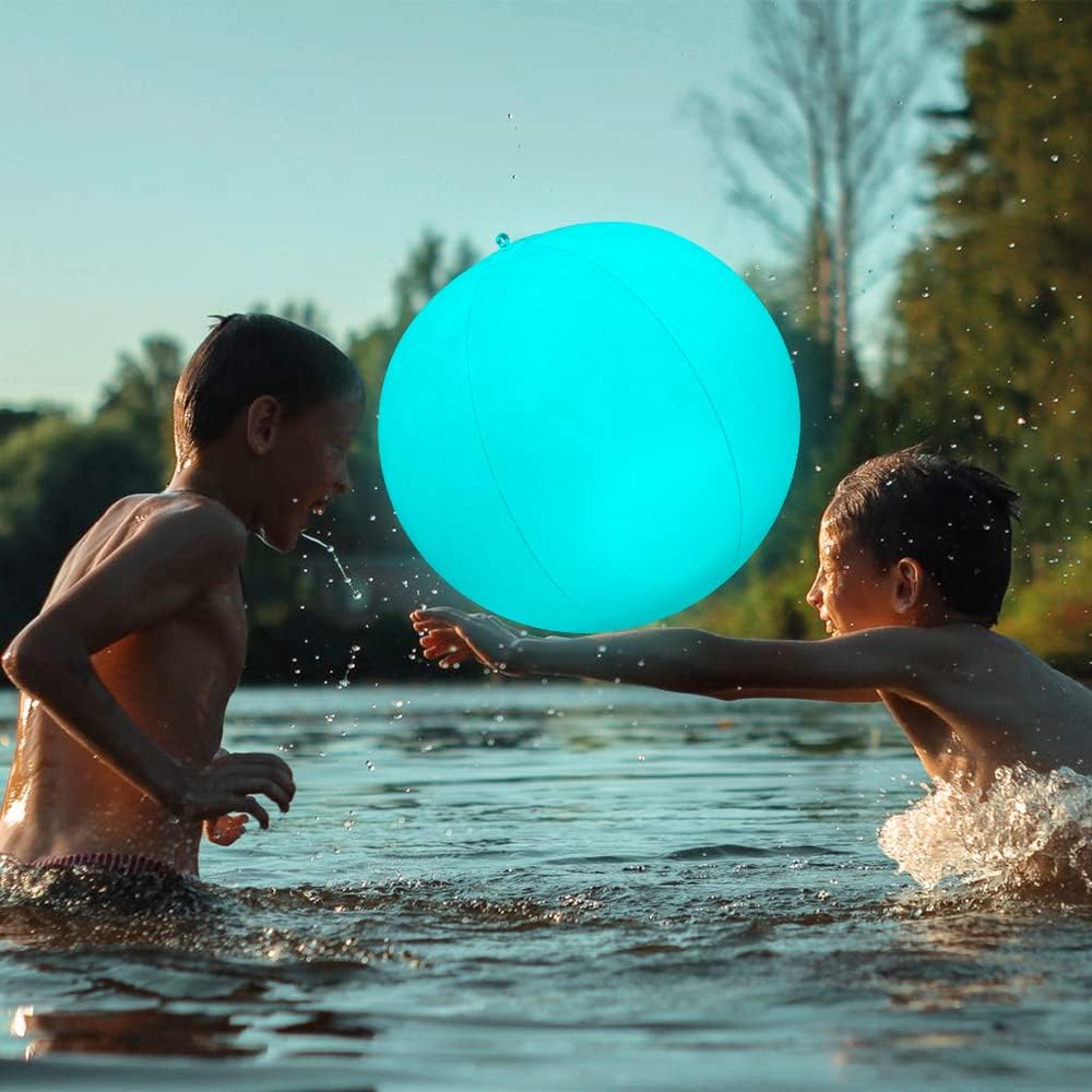 Solar Powered Inflatable Ball LED Light Ball Cordless Night Lamp Pool Floating 
