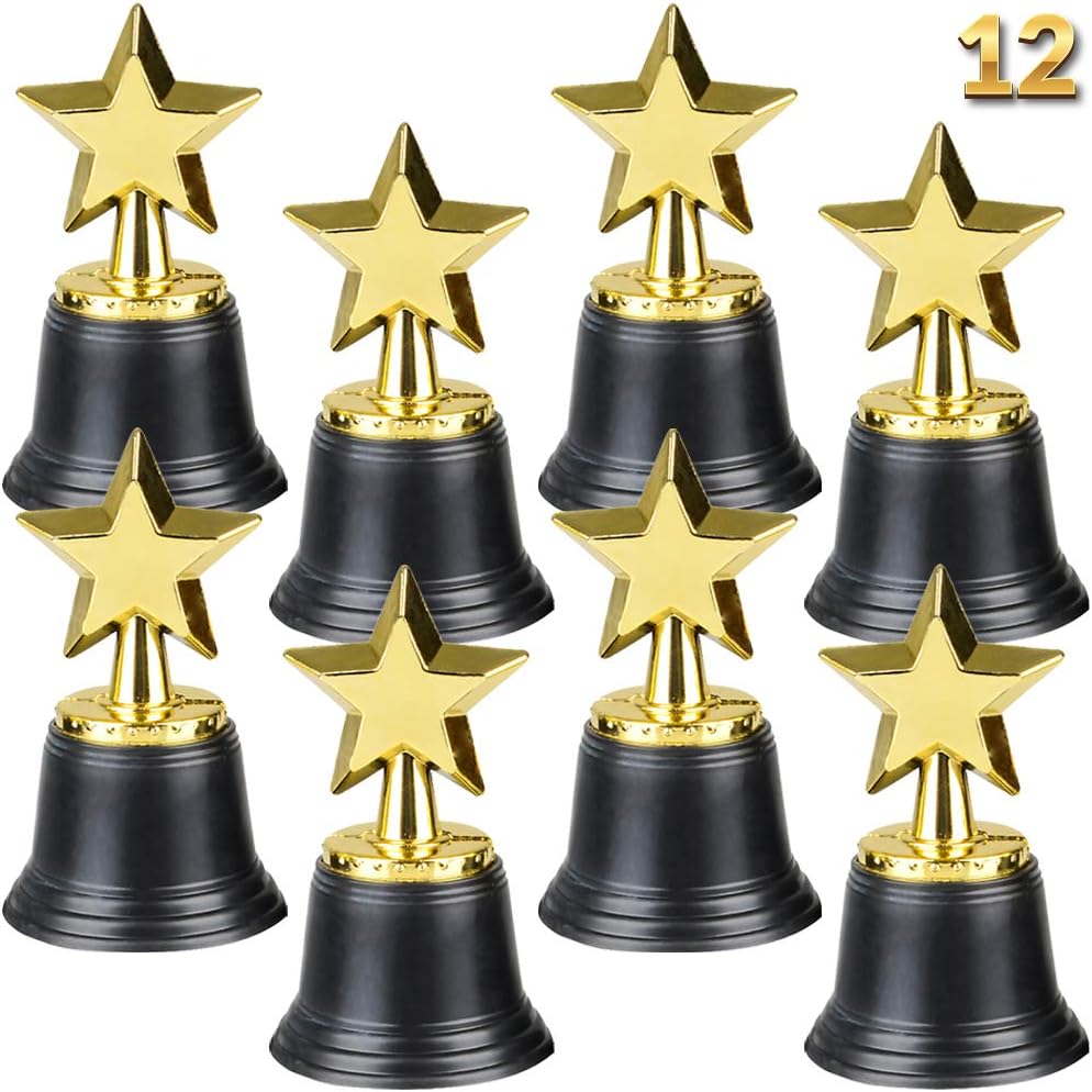 12 Star Trophy 4" Sports Award Party Favors Achievement Movie Night Oscars