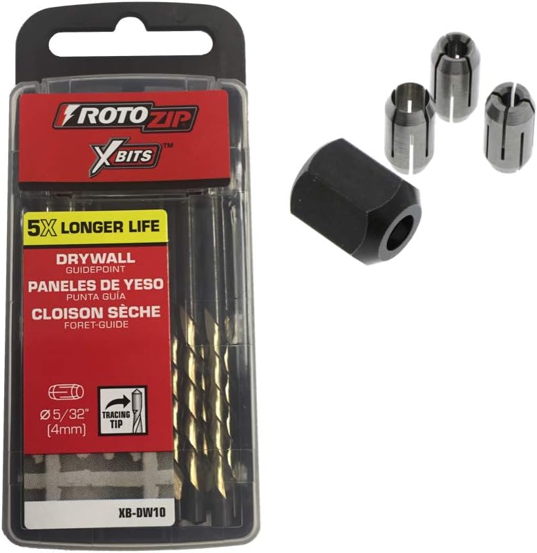 Roto Zip X Bits For Drywall Routers And Tools 5 32 Guide Point Cutout 10 Pack With Collet Kit In Stan B07hhkx1qh - Using Rotozip On Drywall