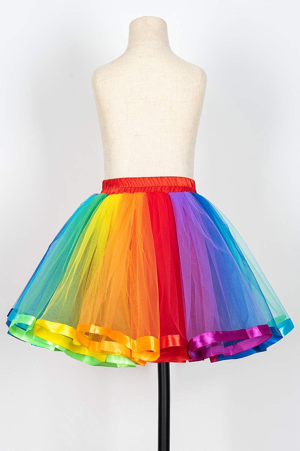 MisShow Womens Rainbow Tutu Skirt Layered Tulle Skirt Girls Colorful Halloween Costumes Tutu