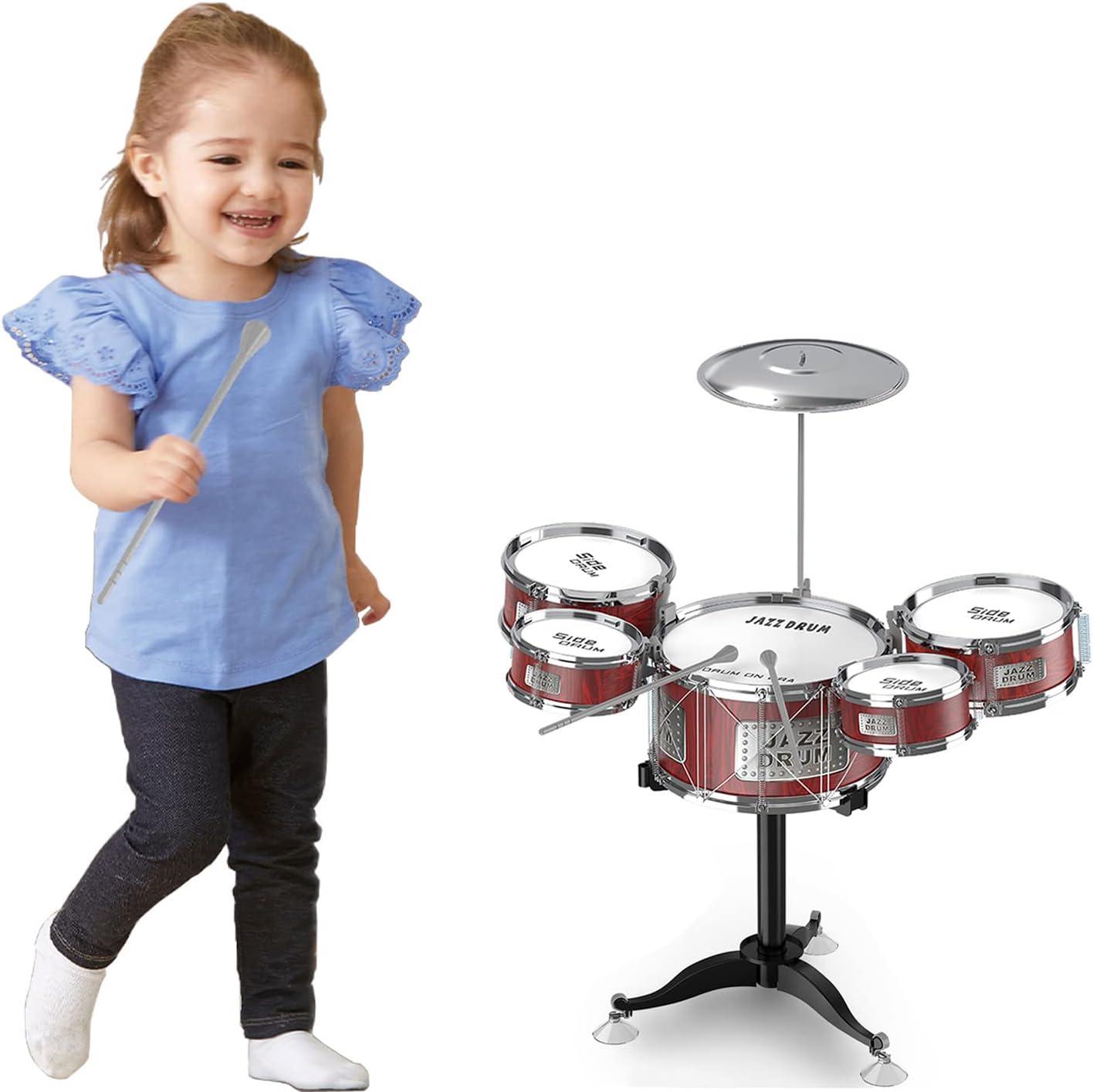 MY FIRST DRUM SET KIT FOR KIDS WITH CYMBOL STICKS & SEAT FOR CHILDREN XMAS GIFT 