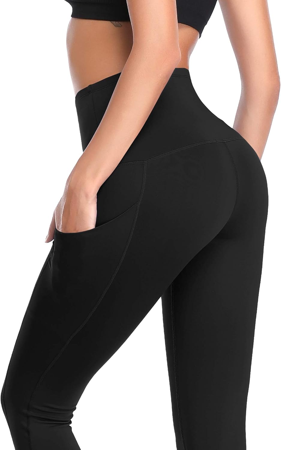 CADMUS Womens High Waist Tummy Control Workout Leggings with Pockets 