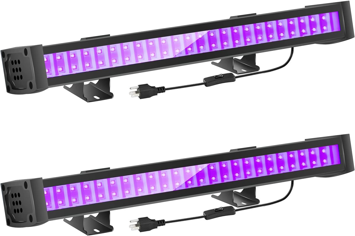 24W Blacklight Bar with 5Ft US Plug & Glow FAISHILAN 4 Pack UV LED Black Light 