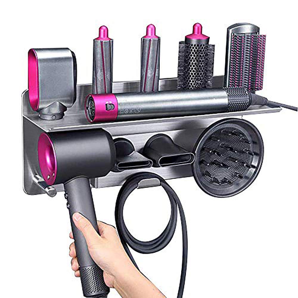 Buy Hair Dryer Holder for Dyson Supersonic Hair Dryer, for Dyson Airwrap  Styler Organizer Storage Shelf 2in1 Wall Mounted Stand Fits Curler Diffuser  Two Nozzles for Bathroom Bedroom Hair Salon Barbershop Online