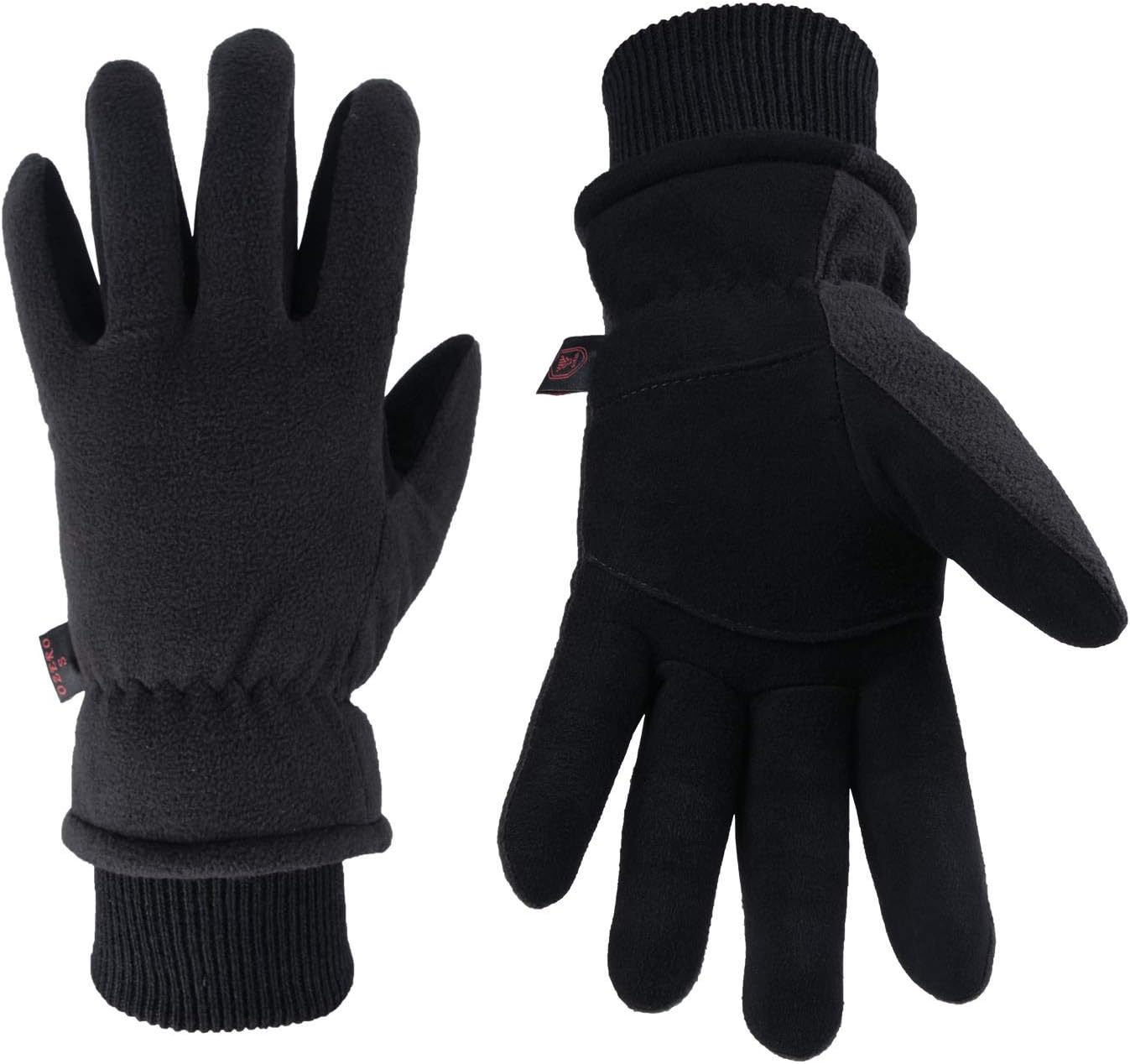 Touch Screen Gloves Women Winter Warm Suede-lined Full Finger Windproof Gloves J