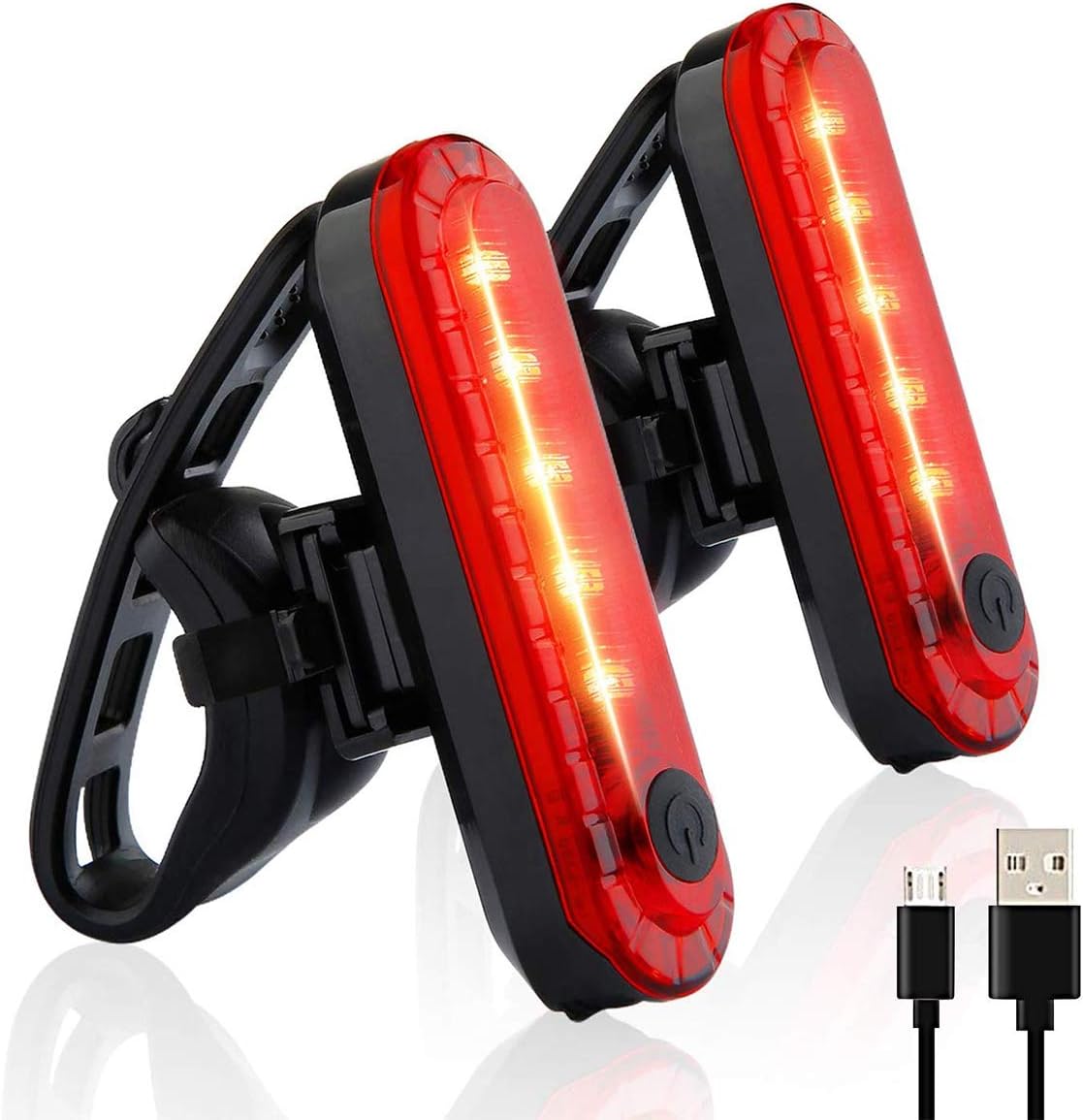 Yuwumin Bike Rear Light,USB Rechargeable LED Safety Lights for Bicycle Taillights,Ultra Bright Waterproof Cycling Tail Light,Red/Green/Blue 7 Light Modes Fits on Any Road Bike