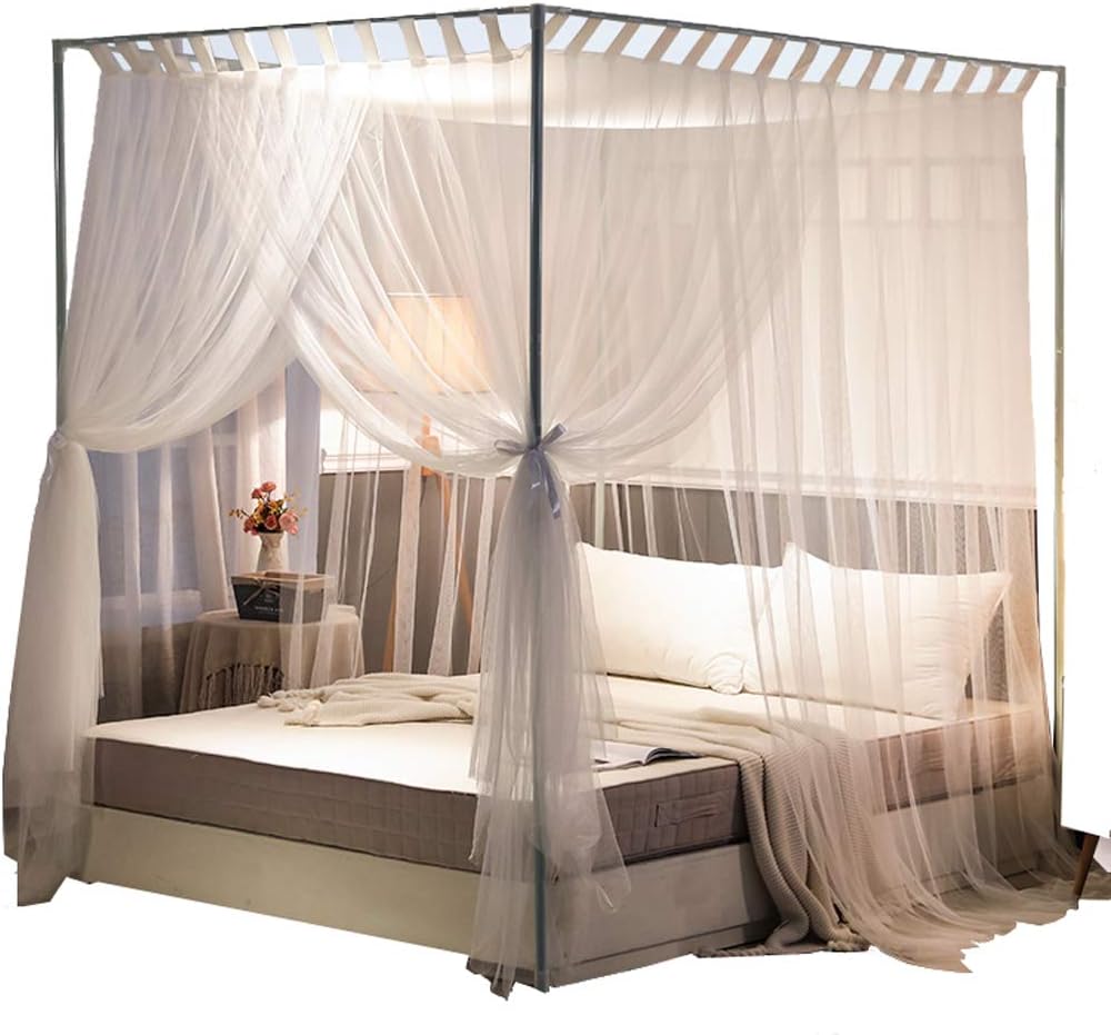 Mosquito Canopy For Twin Queen Cal King Size Net Post Bed Sweet 4 Corners Dream 