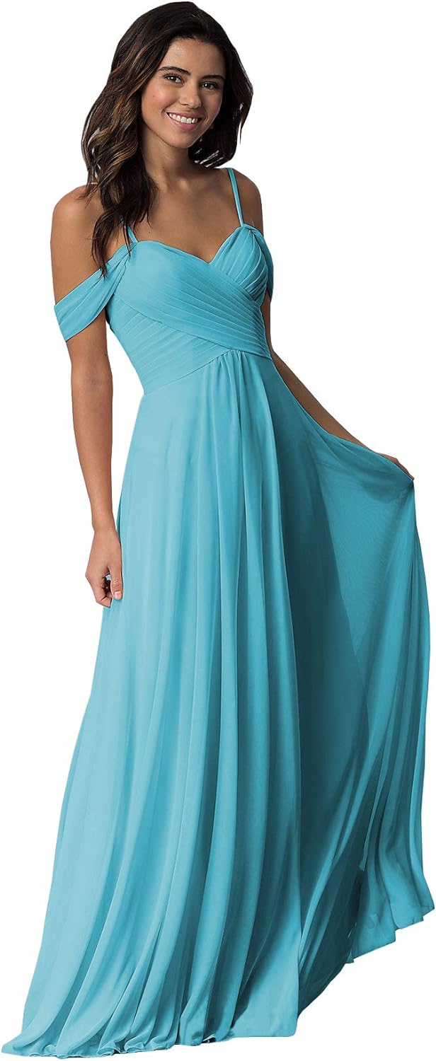 Womens Off the Shoulder Chiffon Bridesmaid Dress Wedding Evening Party Prom Gown 