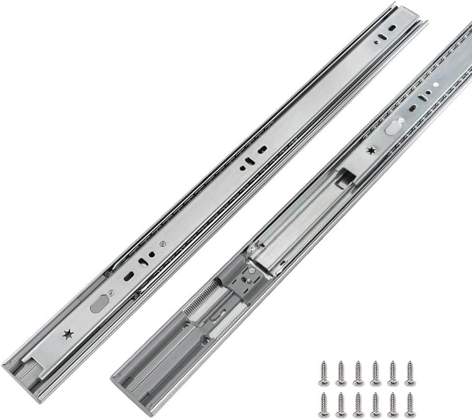 BTMB 1 Pair 10 Inch Cold Rolled Steel Full Extension Ball Bearings Drawer Slides Mount for Kitchen Hardware