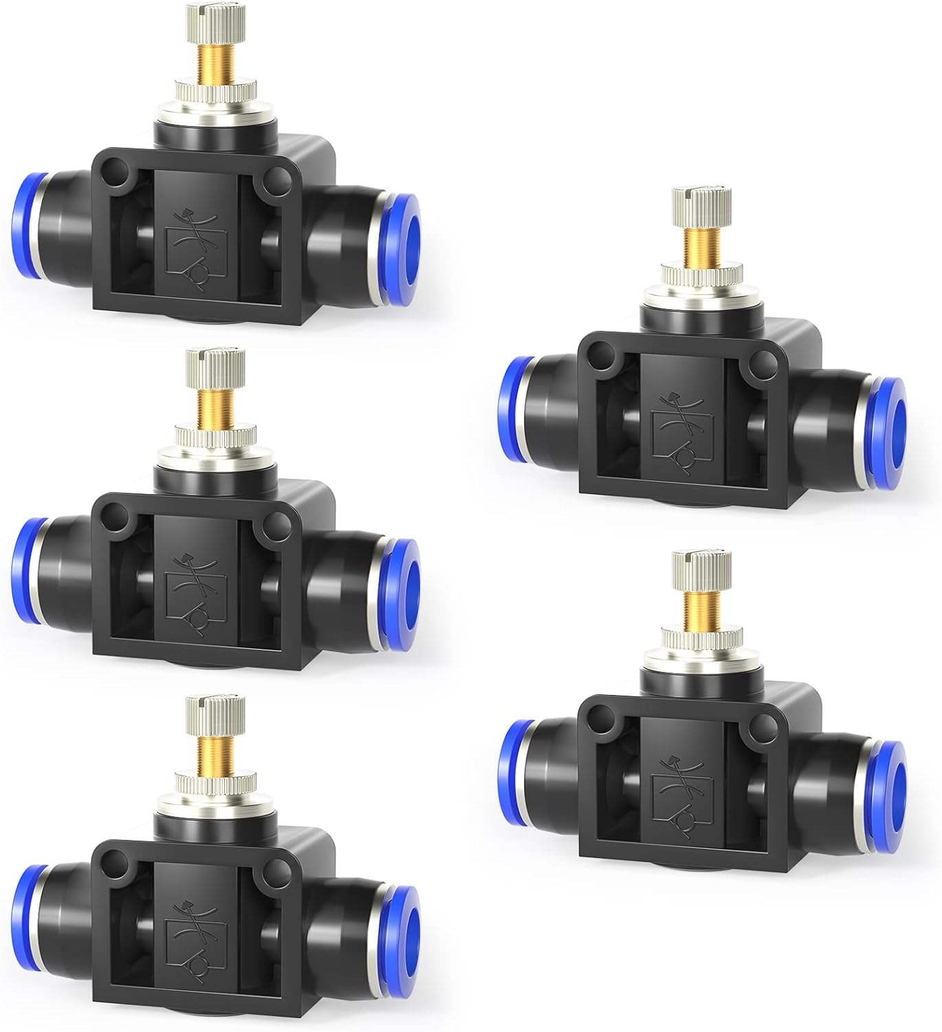 6MM Tube OD x 6MM Tube OD SCF-6 （Pack of 1） in-Line Speed Controller Union Straight TAILONZ PNEUMATIC Air Flow Control Valve with Push-to-Connect Fitting