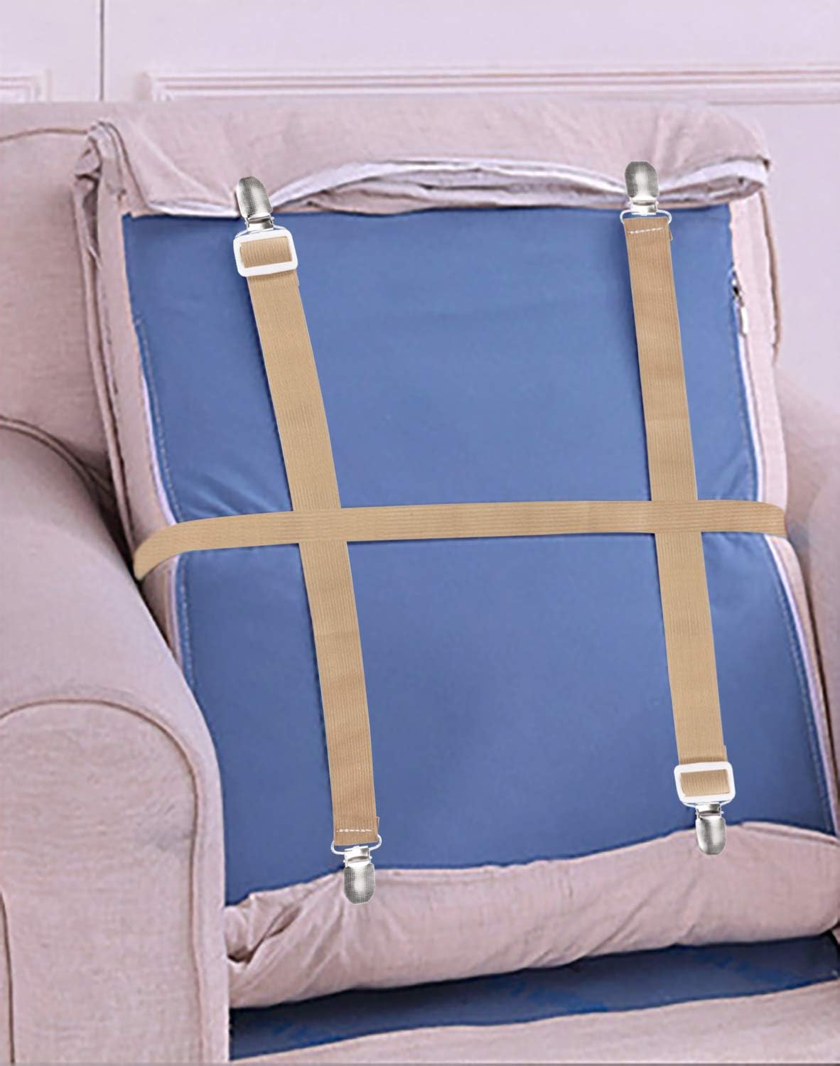 8pcs Bed Sheet Grippers Suspenders Elastic Garter Fastener Clips Strap US Stock 