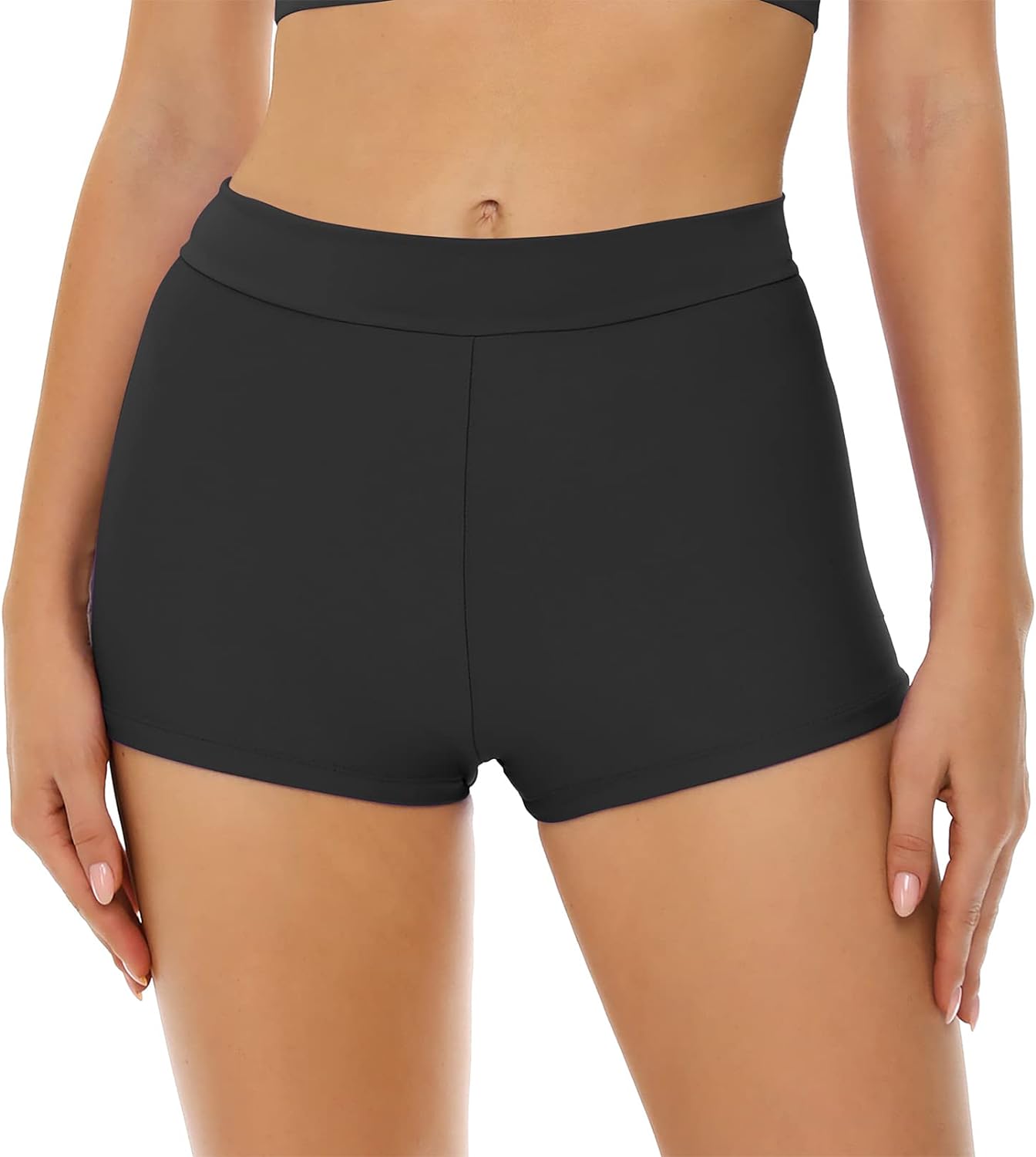 YgneeDom Womens High Waisted Boy Shorts Swim Bottoms Full Coverage Bikini Tankini Boyleg Swimsuit Bottom for Women