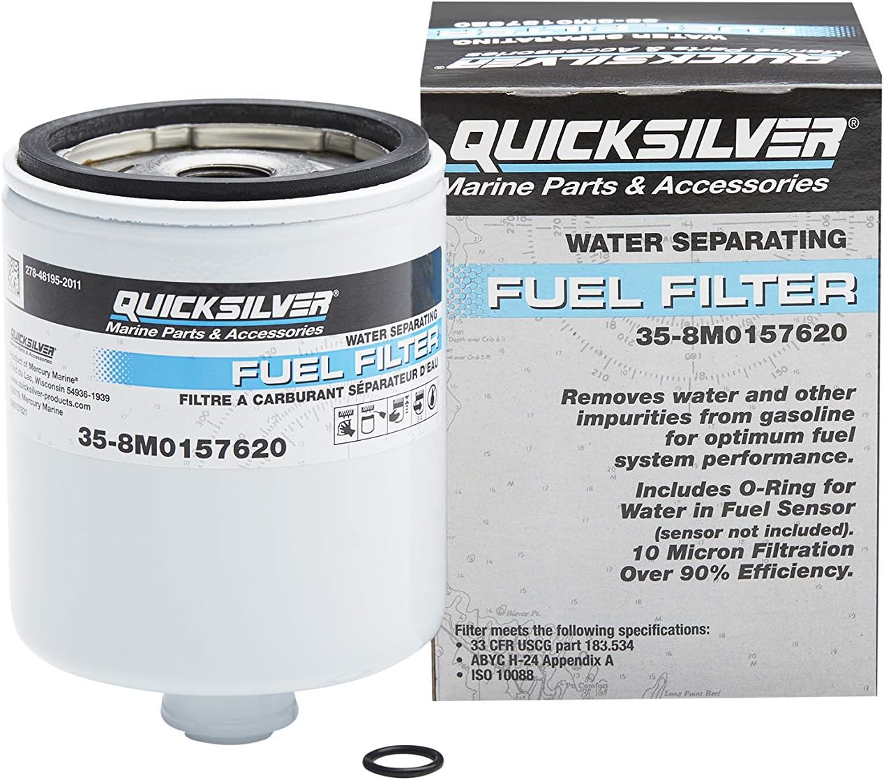 Quicksilver Water Separating Fuel Filter for Mariner Outboard Water Seperator 