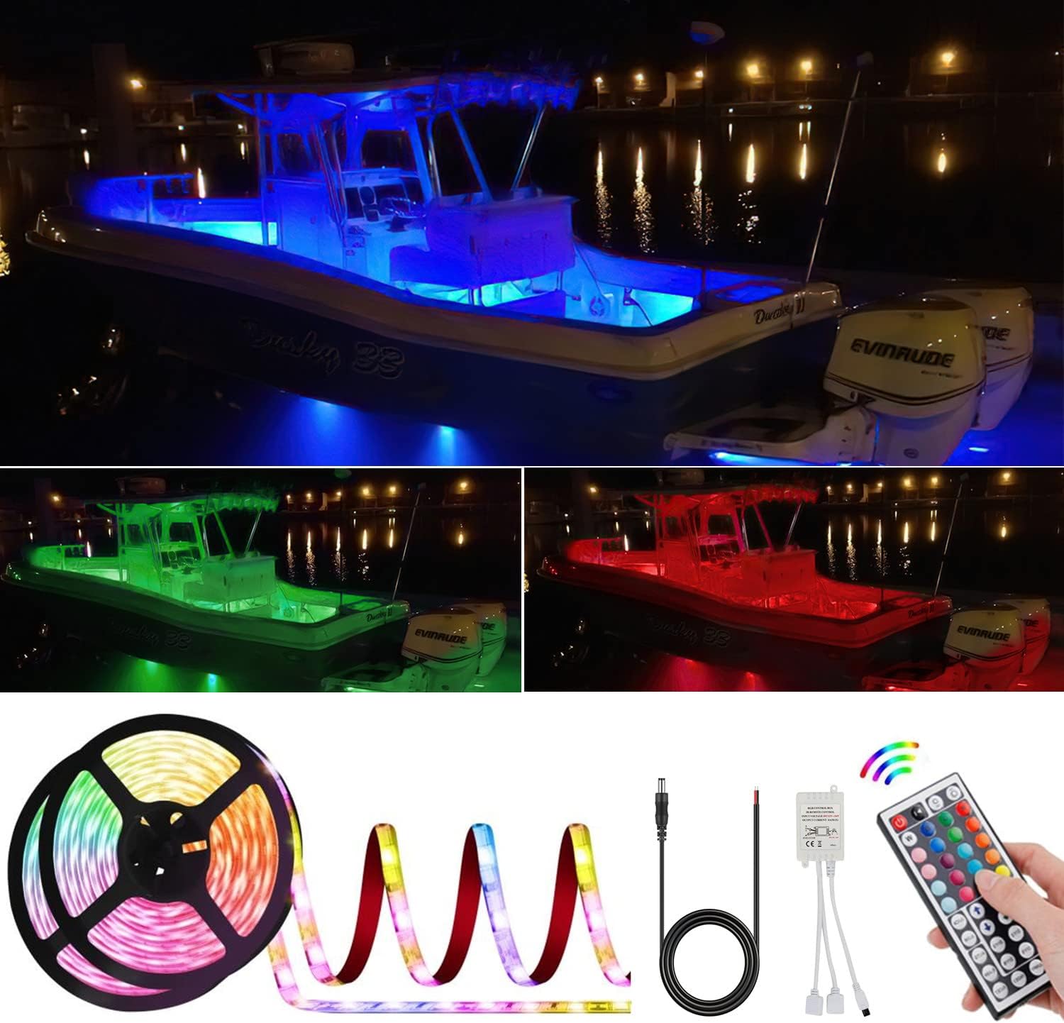 5M LED Light Strip 5050 IP68 Waterproof Boat Kayak Car Underwater DC 12V 300 LED 