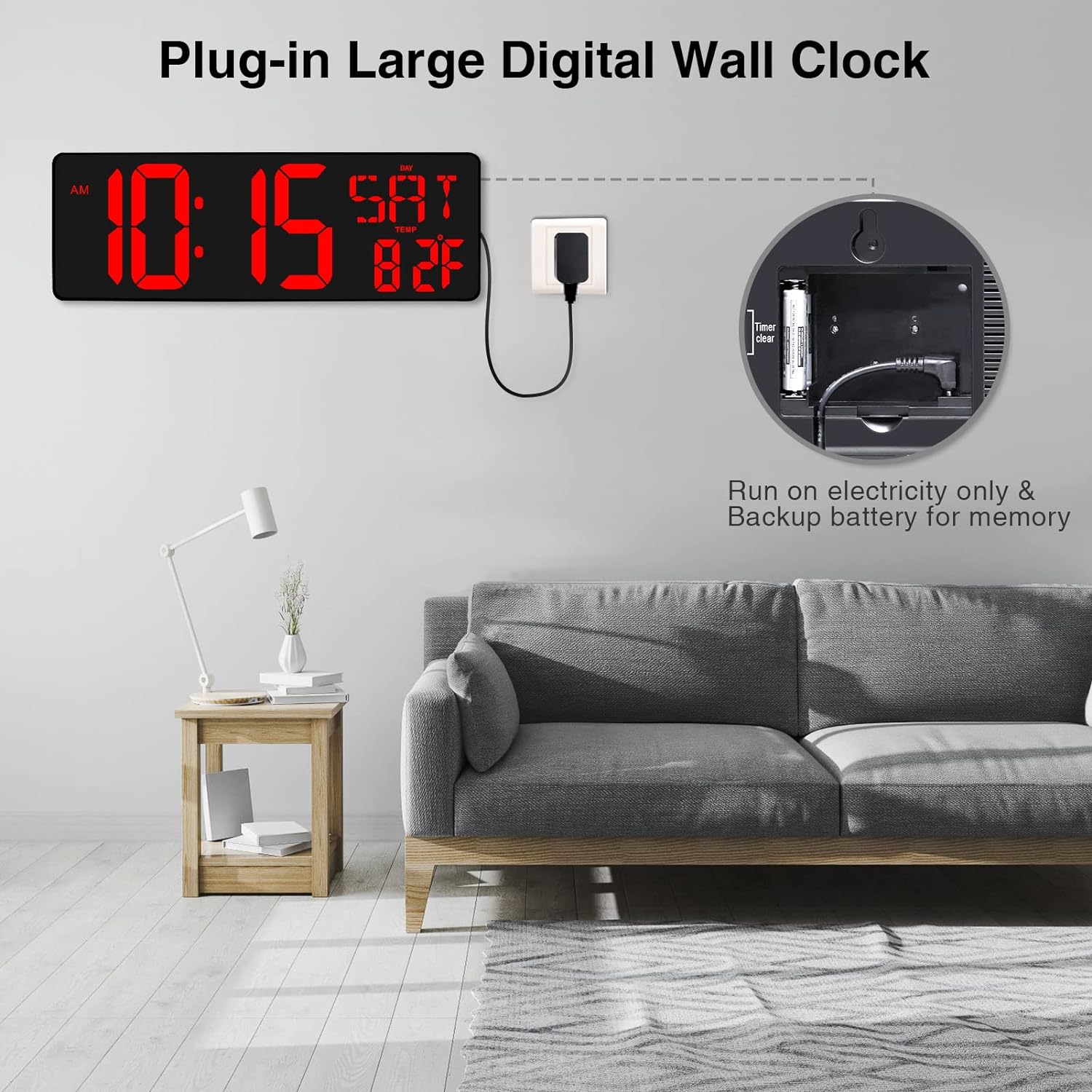 Countdown Clock Indoor Sports Meter 1 Inch Digital Real Time Clock Multi-Function Hospital Timer Large Wall-Mounted Office Countdown with Remote Control is Very Suitable for Classroom Office Hospital