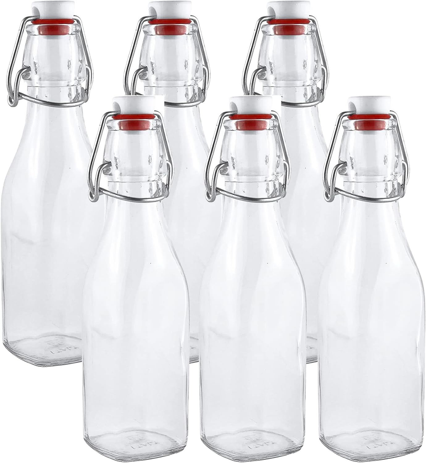 Quadra Bottles 8.5 Oz 15 Sets of Premium Commercial Grade Glass Square Bottle 