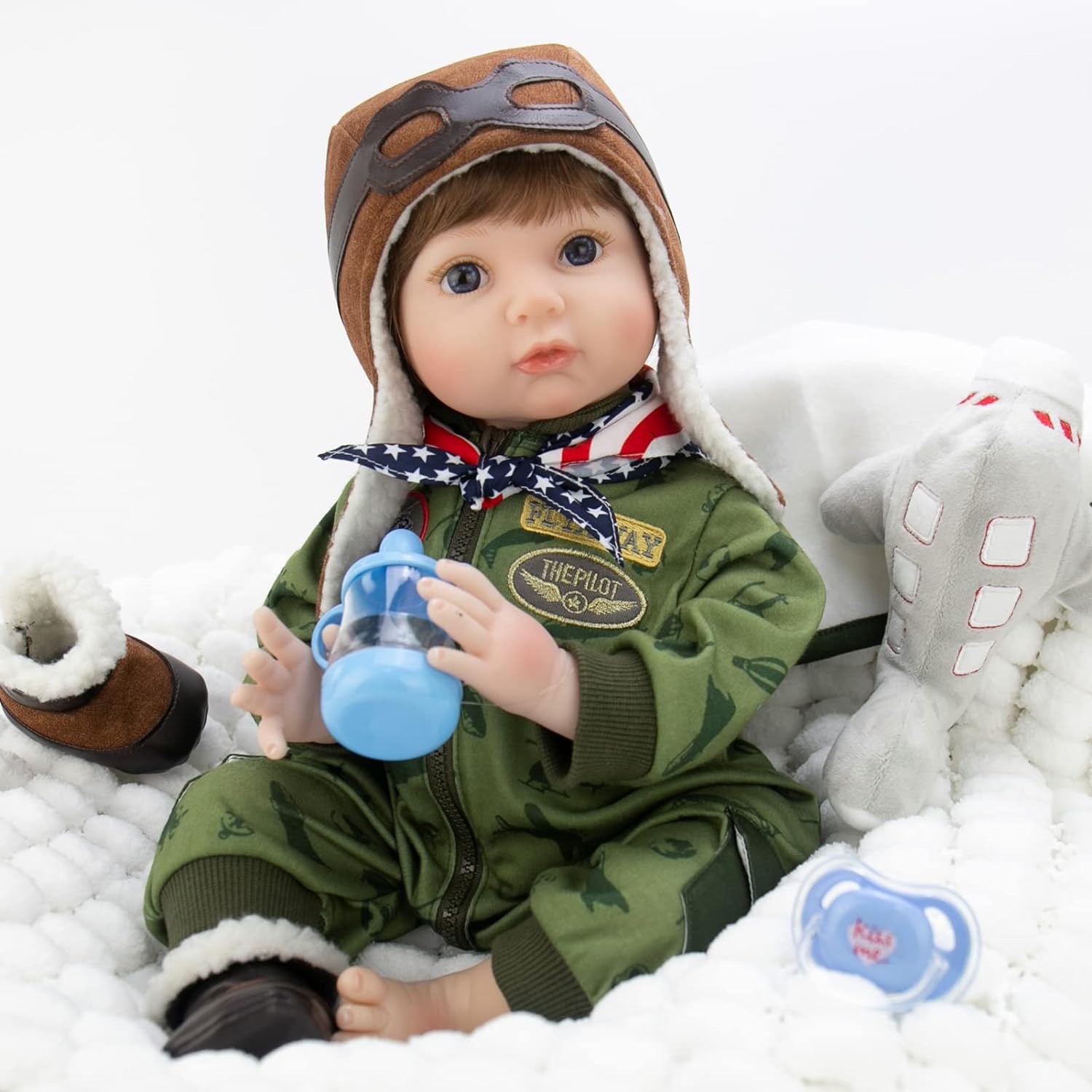 Cute Cartoon Feeding Bottle Baby Doll Supplies For Newborn Reborn Doll Toy