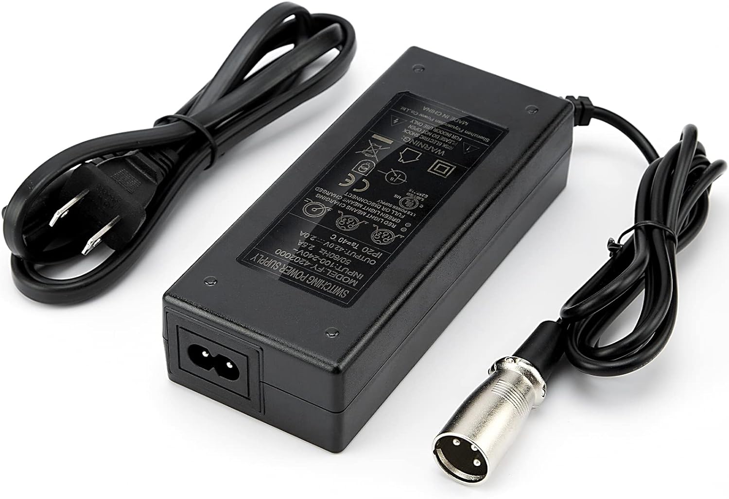 36v 3pin XLR Plug Connector Lithium Battery Charger for Electric Scooter Bike for sale online 
