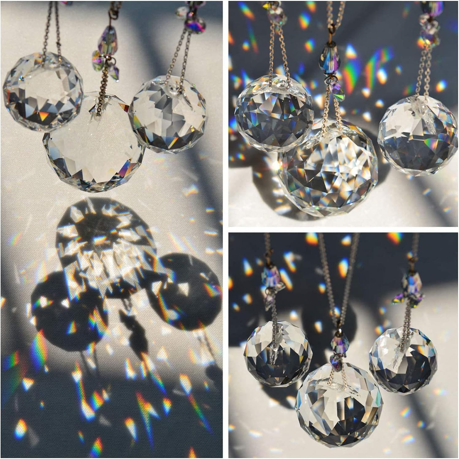 Clear Crystal Ball Suncatcher Prisms Pendant Rainbow Hanging Wedding Decor Tool 