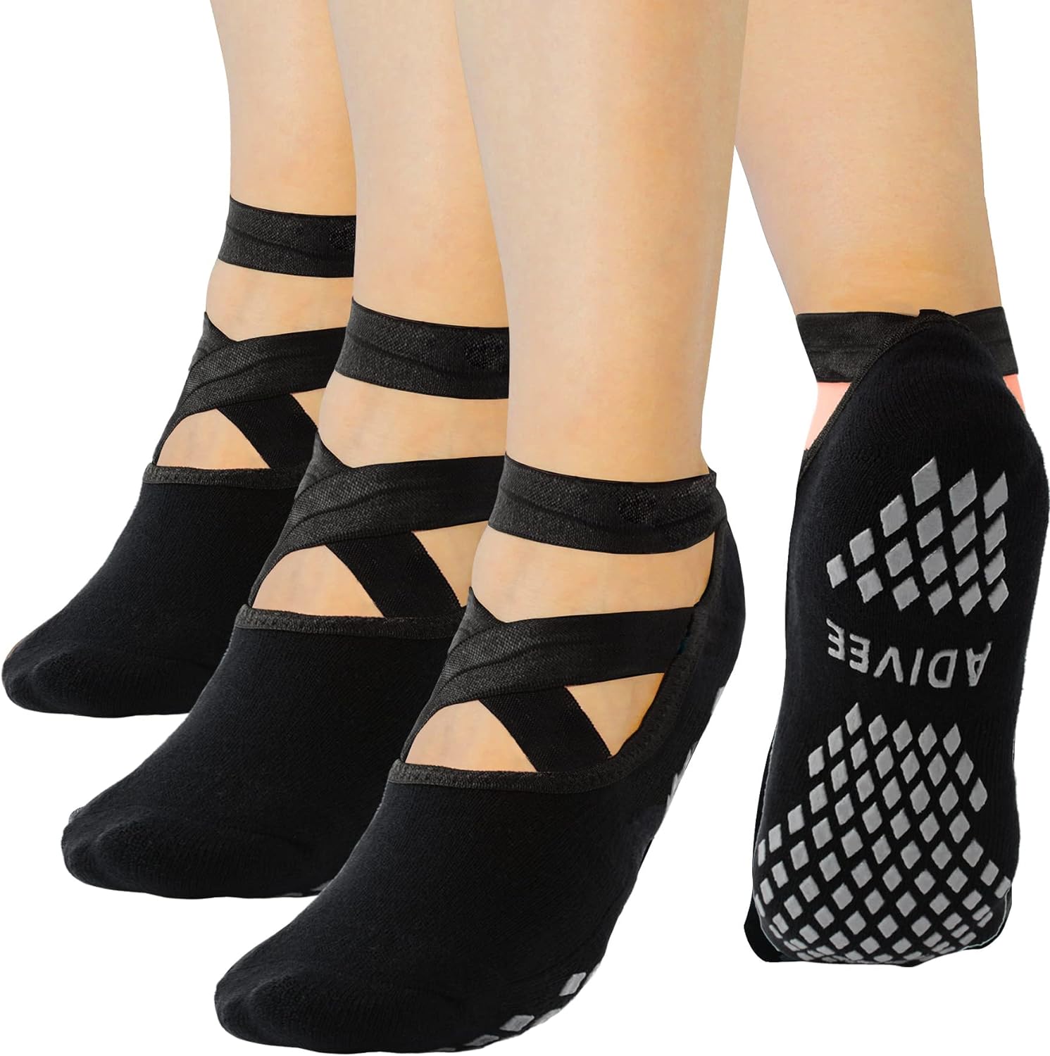 Pilates Sticky Socks Yoga Piyo Barre Anti/Non Slip Cotton Socks For Women 