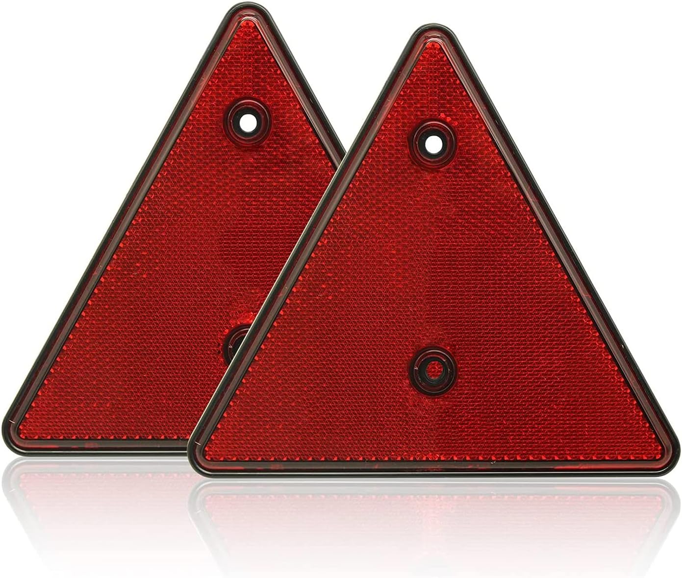 4 x Red Triangle Reflectors Screw Mount for Driveways,Fences,Posts,Garden Walls 