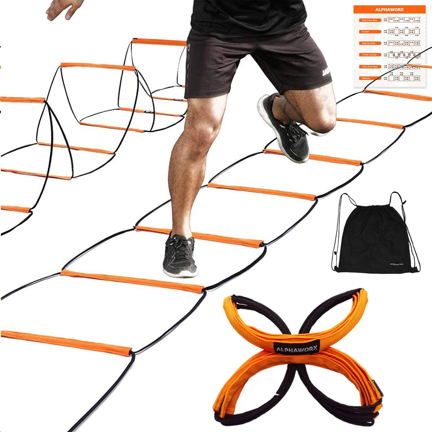 Agility Speed Training Ladder 20 Rung Footwork Fitness Football Workout Exercise 