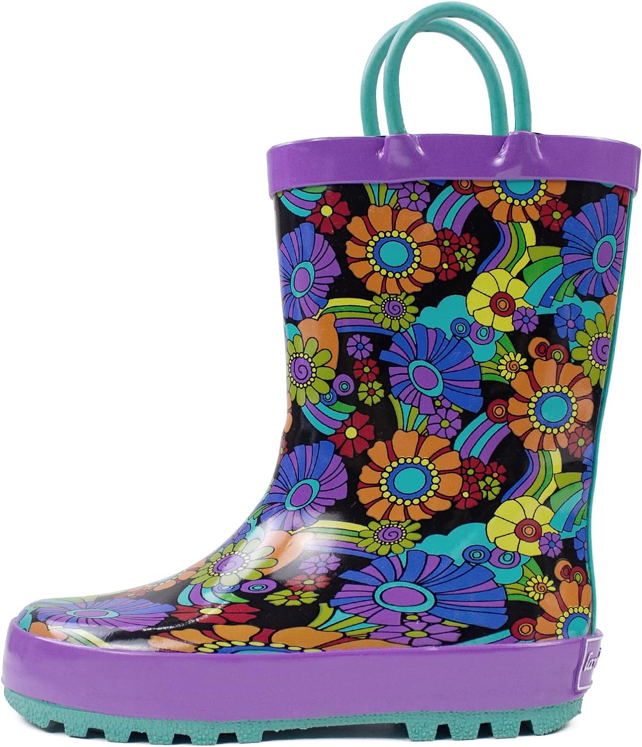 Kids Rain Boots Waterproof Rubber Boots for Girls and Boys with Fun Patterns and Easy-On Handles Landchief Toddler Rain Boots 