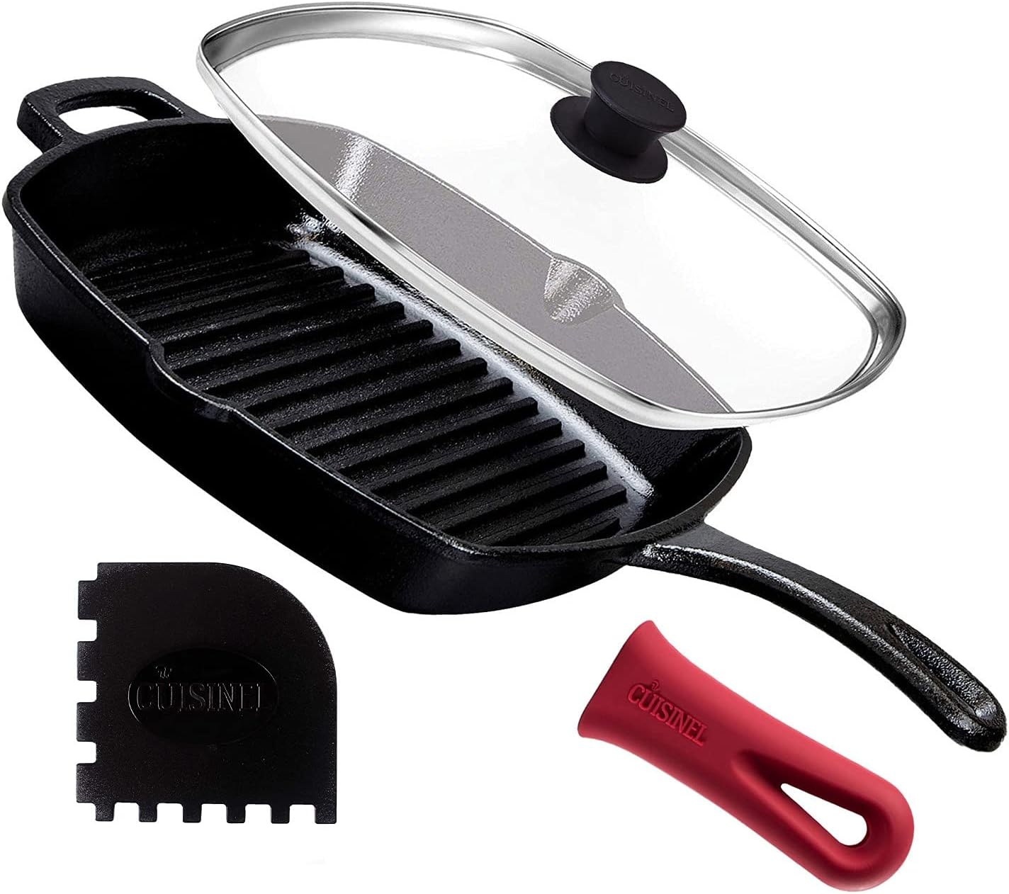 Grill Stovetop Indoor and Outdoor Use 2 Heat-Resistant Holders 8-Inch and 12-Inch Induction Safe Oven Safe Cookware Pre-Seasoned Cast Iron Skillet 2-Piece Set