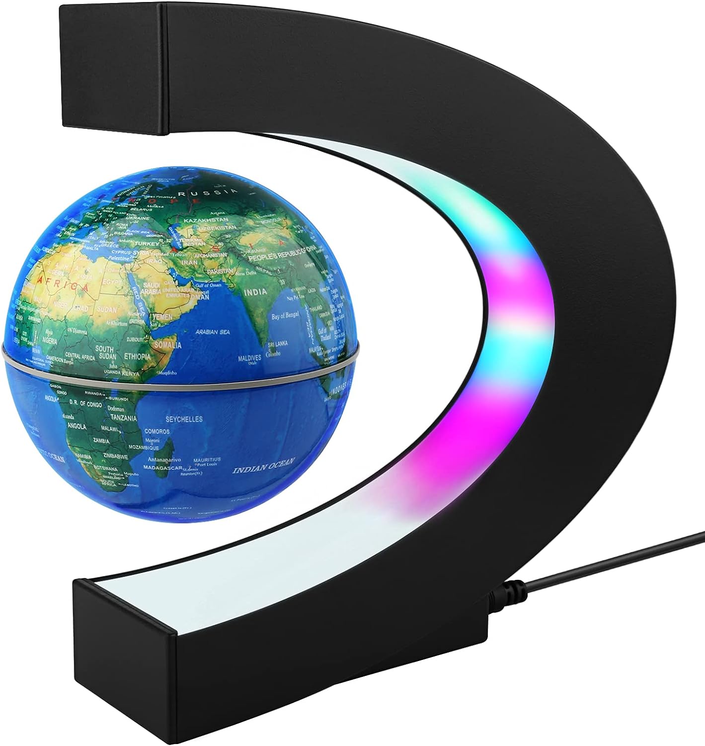 C shape Magnetic Levitation Floating Globe LED World Map Decor Fashion Globe 
