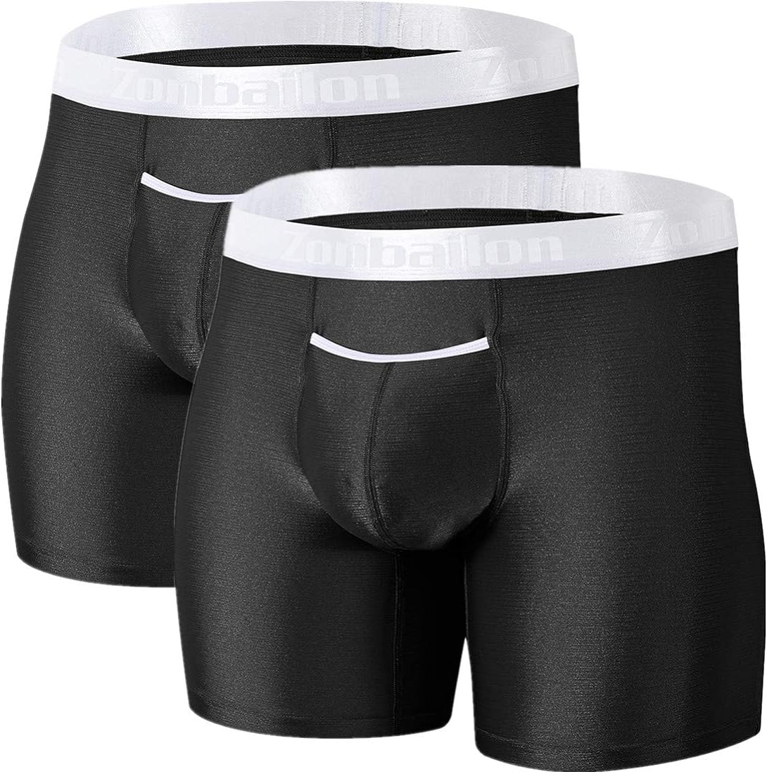 Long Leg Boxer Briefs for Men in 3 Pack 4 Pack ZONBAILON Mens Boxer Briefs Underwear