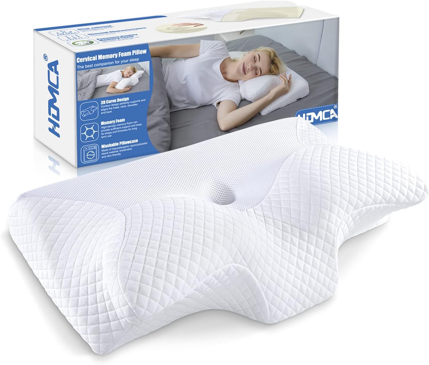 MEMORY FOAM PILLOW ORTHOPAEDIC FIRM HEAD NECK BACK SUPPORT PILLOWS Angel 