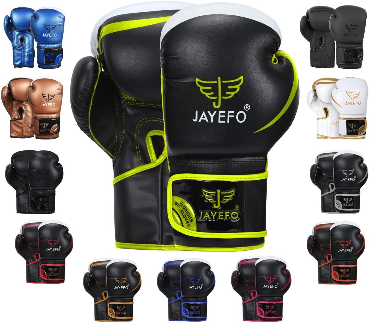 Leather Pro Boxing Gloves Muay Thai Training Gloves Sparring Punch Bag MMA 