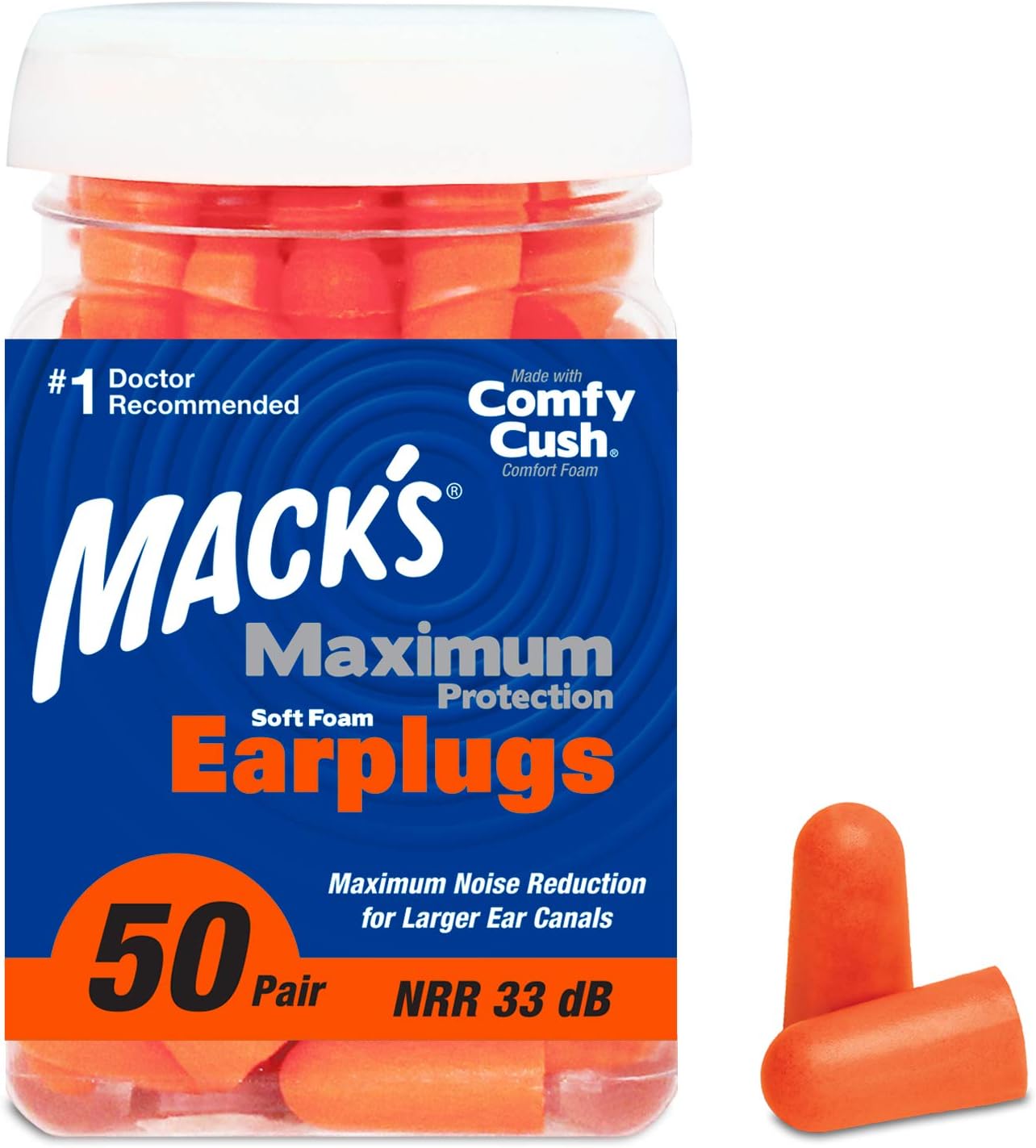 Ear Plugs 10 Pairs Orange Silicone Ear Plugs 33dB Anti Noise Hearing Protection 