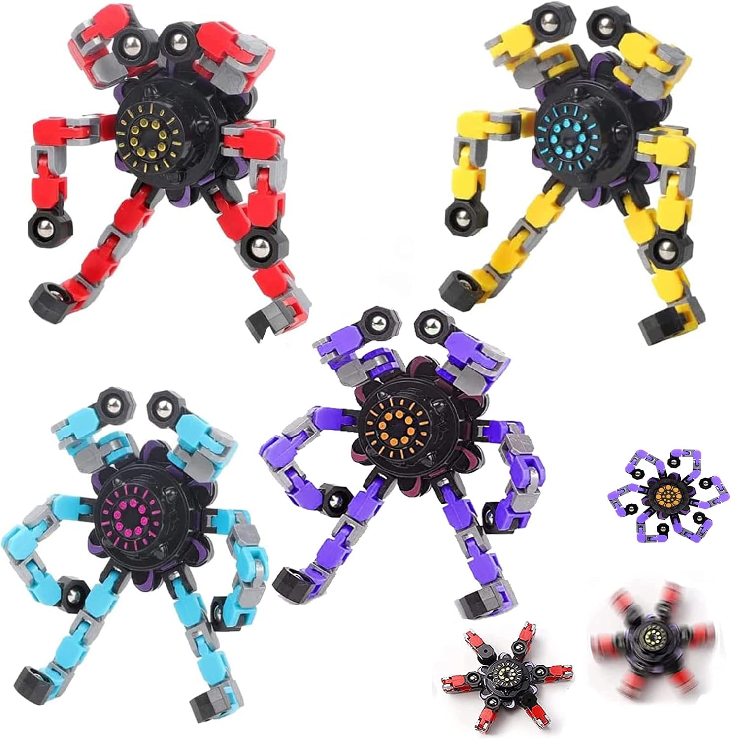 Fingertip Spinner Fidget Gyro Stress Relief Toy For Kids Adults Rotating Chain 