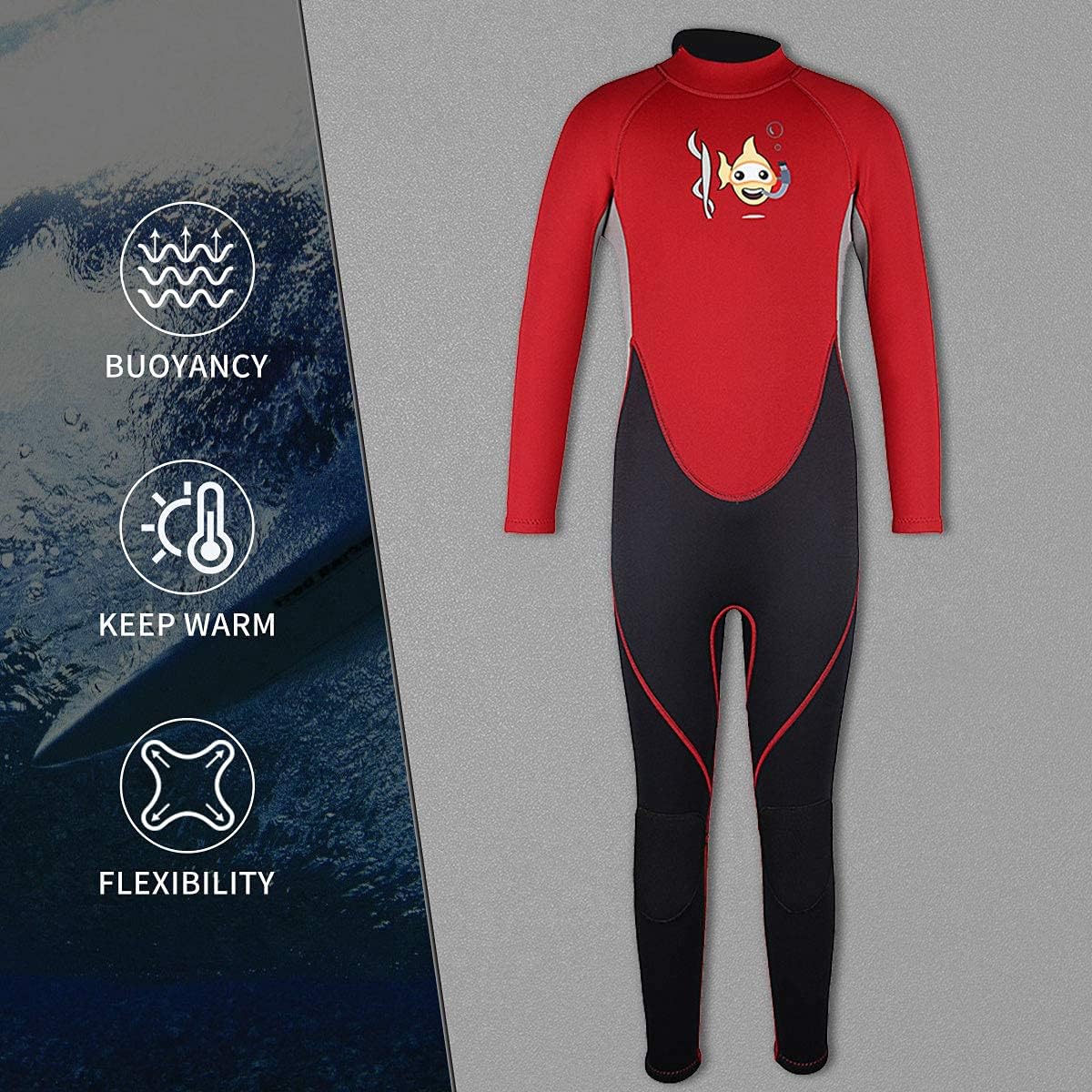 Goldfin Kids Wetsuits Full Wetsuit 2mm Neoprene Suit for Youth Boys Girls Toddler Water Aerobics Swimming Diving Surfing