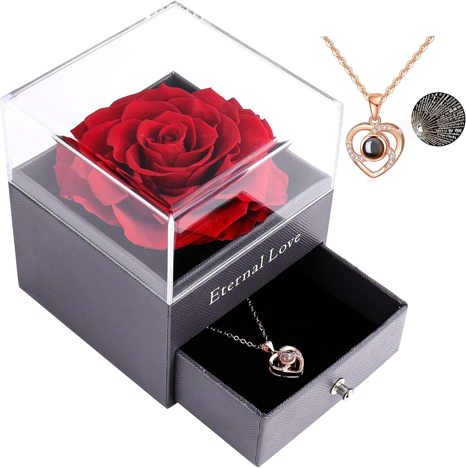 REAL Preserved Rose Flower in Ring Box Birthday Anniversary Mother's day Gift