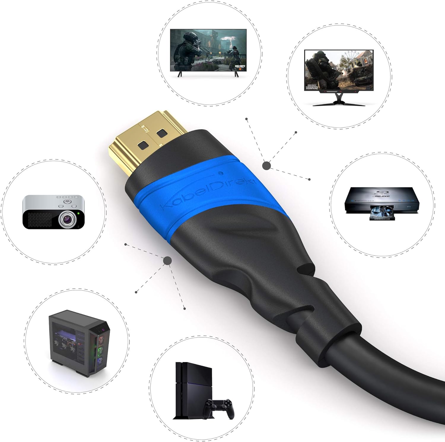 75 Feet, Black, 4K 30Hz, in-Wall CL3 Rated BlueRigger 4K HDMI Cable with Signal Booster