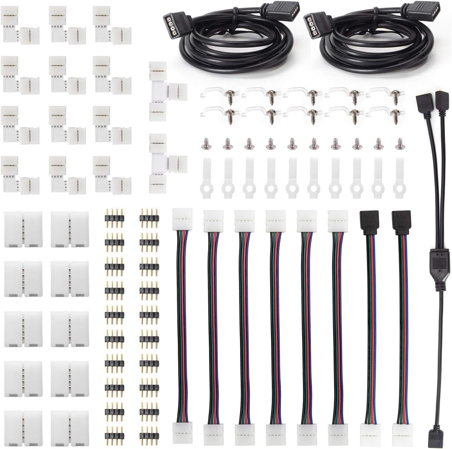 10x led-to-led Connector 4p with 15cm wire for 10mm width RGB 5050 led strip 