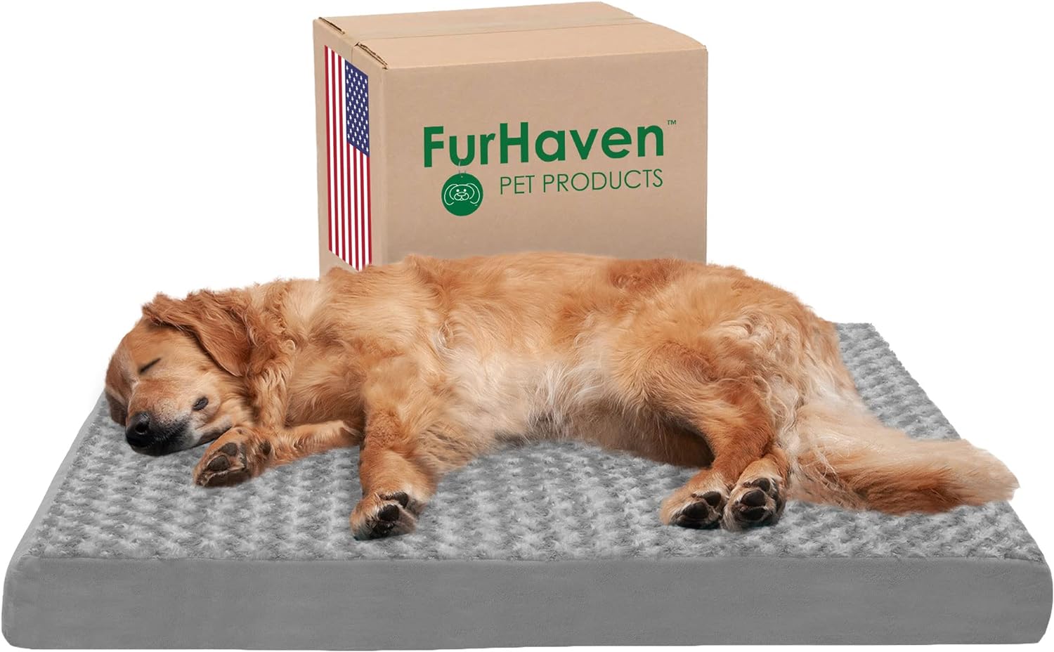 Buy Furhaven Pet Bed for Dogs and Cats - Ultra Plush Curly Faux Fur and Suede  Mattress Egg Crate Orthopedic Dog Bed, Removable Machine Washable Cover -  Gray, Jumbo (X-Large) Online in