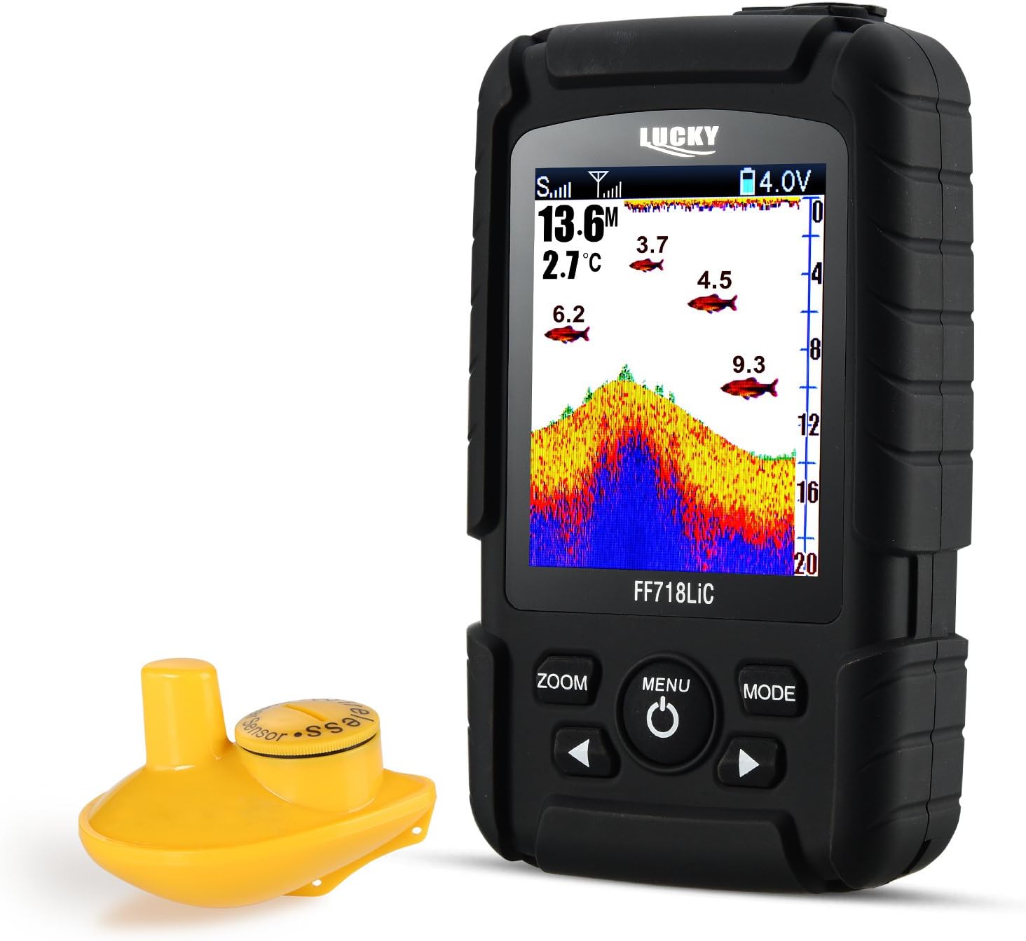 Portable Fish Finder W/ Colored LCD Display For Shore Kayak Ice Lake Sea Fishing 