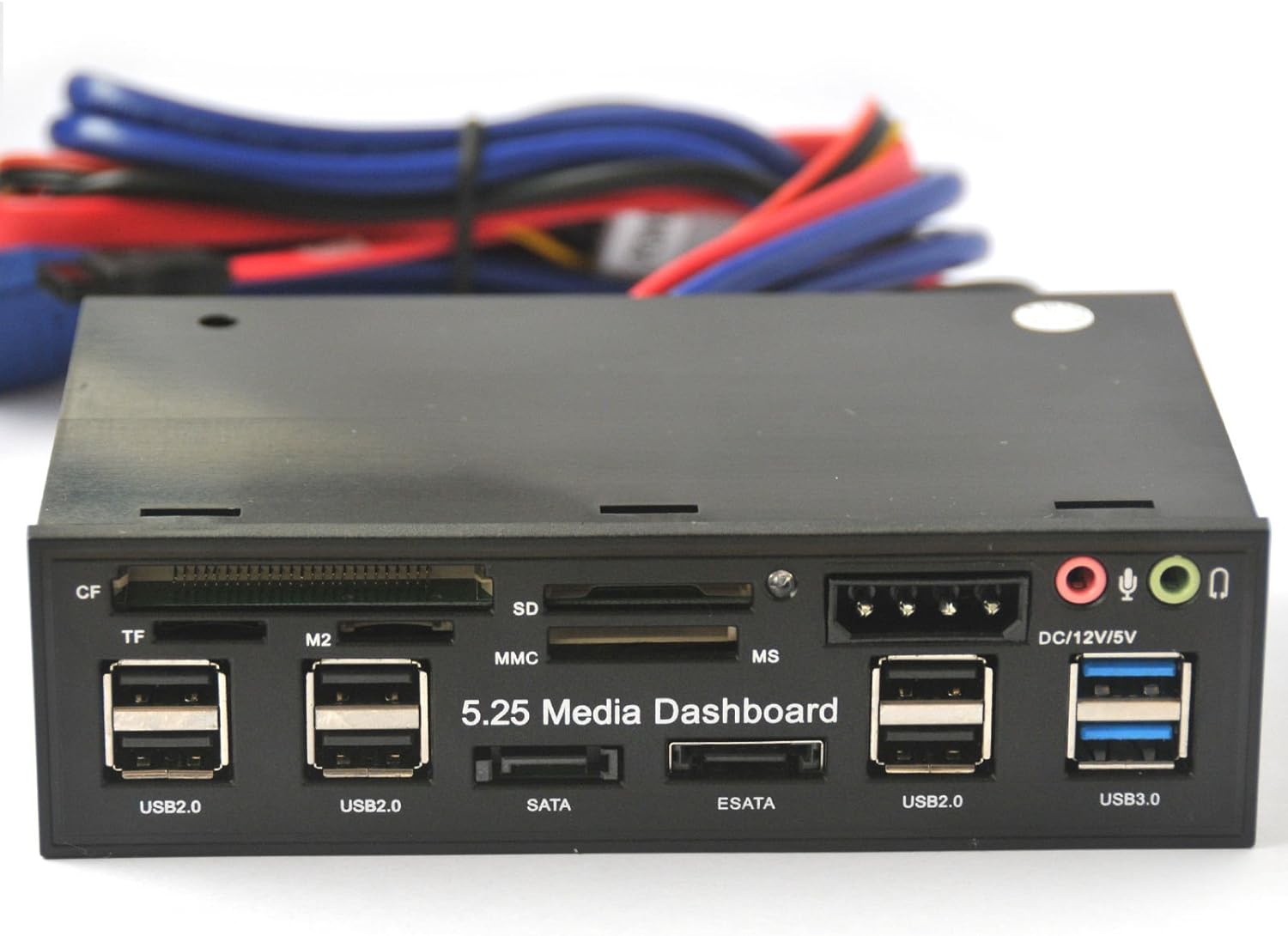 USB3.0/2.0 HUB Card Reader Media Dashboard Front Panel 5.25 Inch Multi Card Reader eSATA SATA Audio Ports 