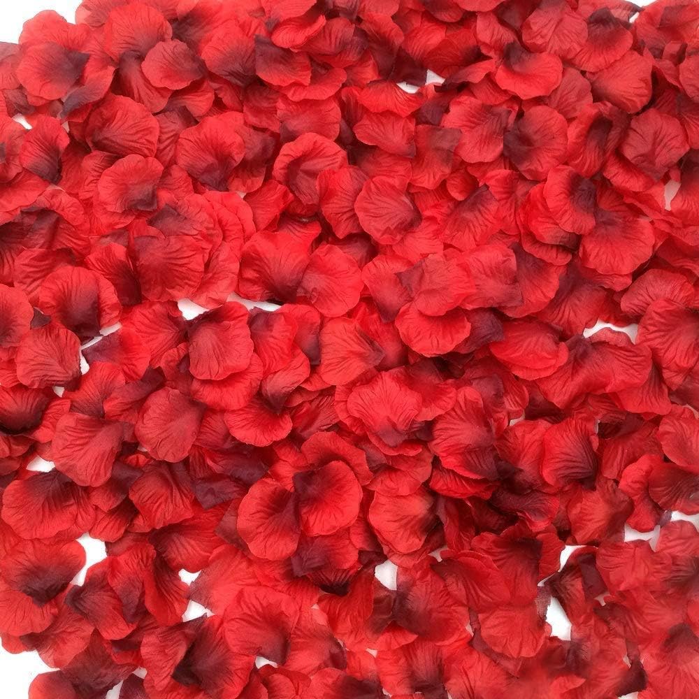 Party Gold Wedding Fake Non-Woven Fabrics Flower Petals for Romantic Night Daxi Events 1200 Pieces Separated Artificial Rose Petals Bath Valentine Day Bulk Events Decoration