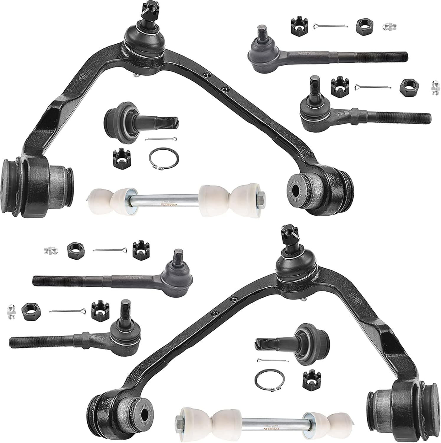 6PC Front Rear Stabilizer Bars Outer Tie Rods Kit For Trailblazer Envoy 9-7x