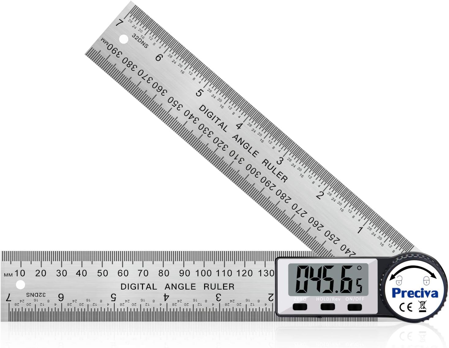 Digital Angle Finder Ruler Protractor Measuring Tool 200mm Durable Stainless 