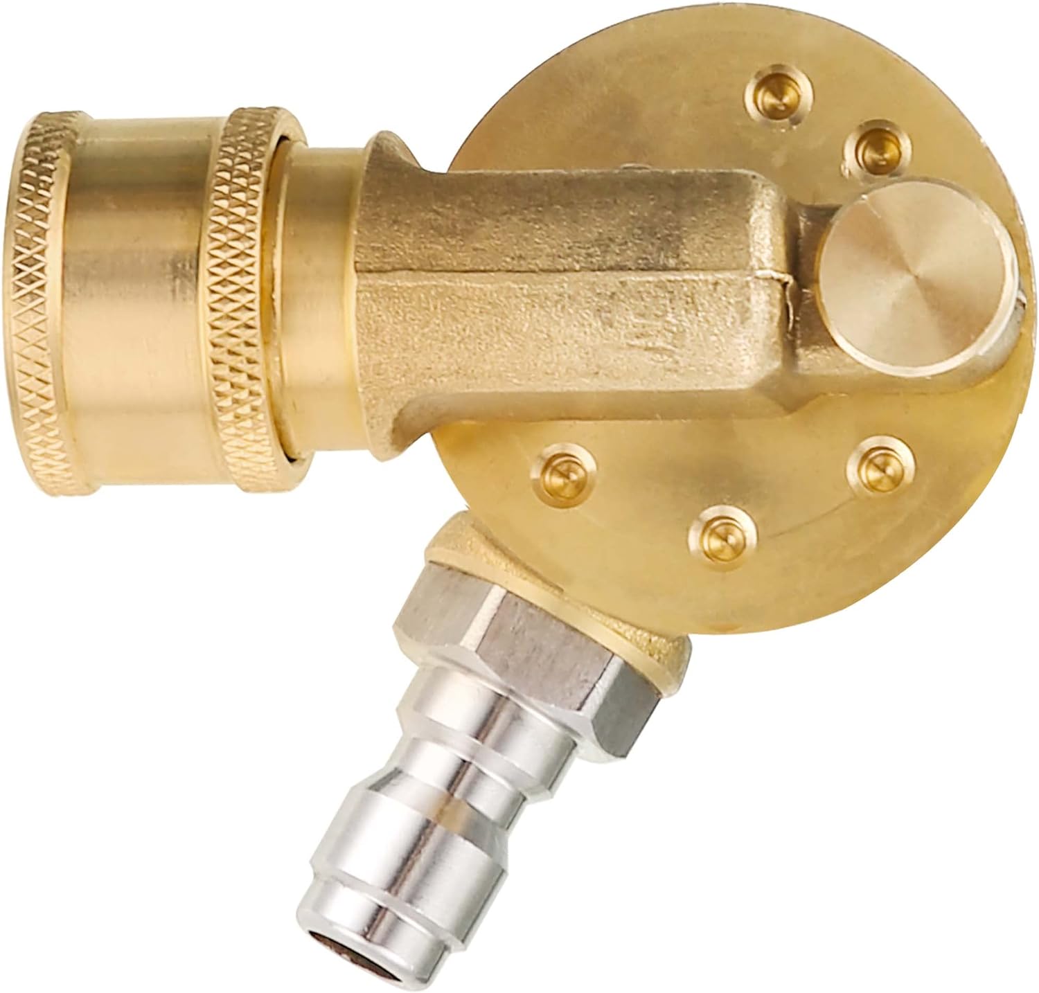 Brass 1/4''Quick Connecting Pivoting Coupler for Pressure Washer Nozzle 120° 