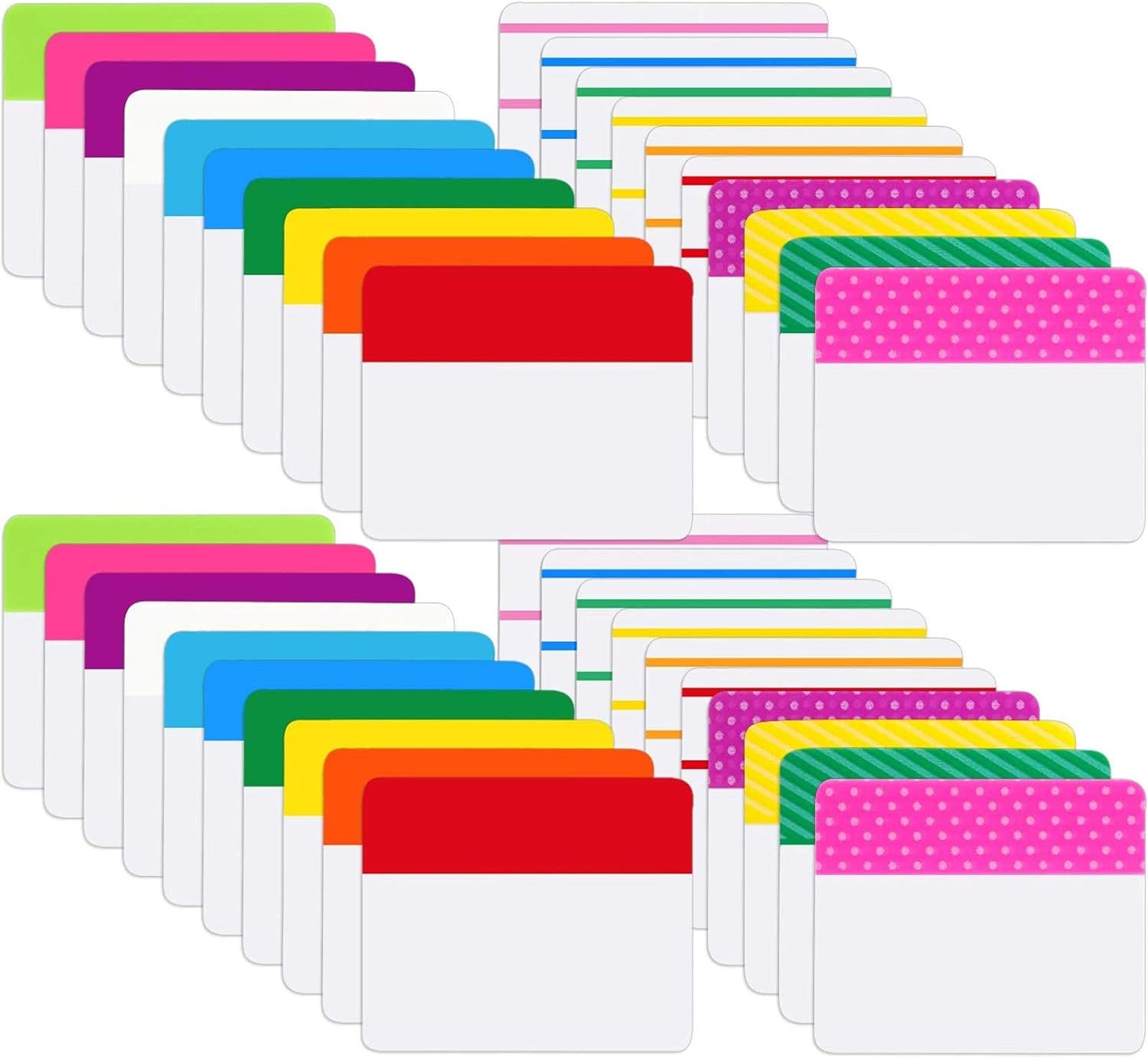 Sticky Index Tabs Page Marker Pop-up Page Flags Notes Tabs Writable and Repositionable File Tabs Flags Page Tab for Page Marker 1.6 x 0.5 Inch White 1280 Pieces