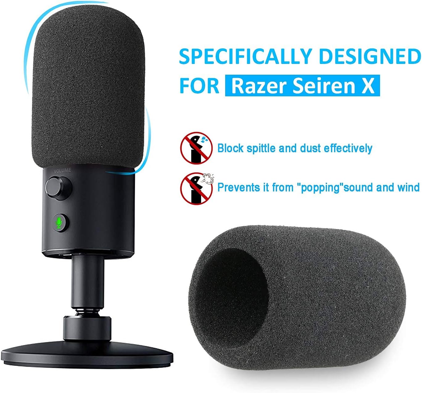 SUNMON Shock Mount with Pop Filter for Razer Seiren X Microphone Seiren X Shock Mount Reduces Vibration Noise Matching Boom Arm Mic Stand